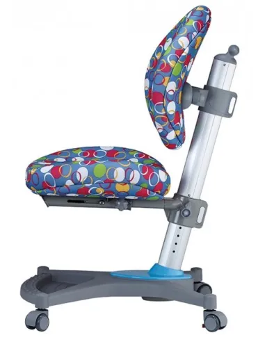 Кресло Mealux  Y-136 BK серебристый металл / обивка голубая с шариками