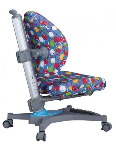 Кресло Mealux  Y-136 BK серебристый металл / обивка голубая с шариками