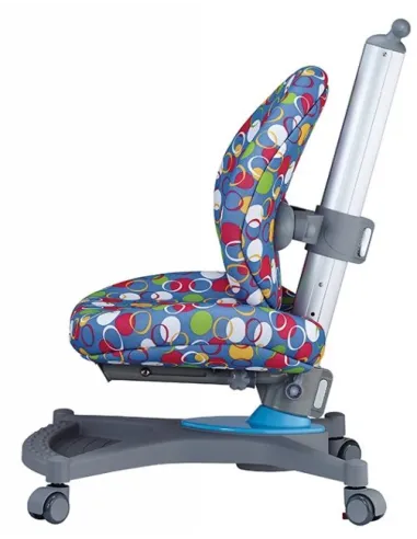 Кресло Mealux  Y-136 BK серебристый металл / обивка голубая с шариками