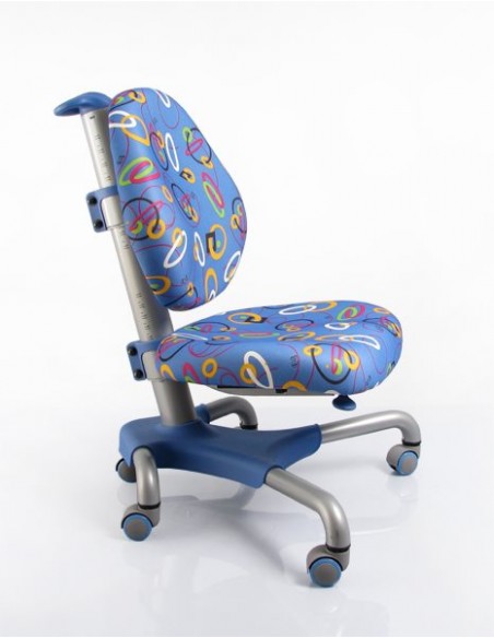 Кресло Mealux Y-517 SB серебристый металл / обивка синяя с кольцами