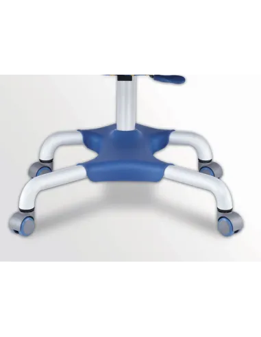 Кресло Mealux Y-517 SB серебристый металл / обивка синяя с кольцами