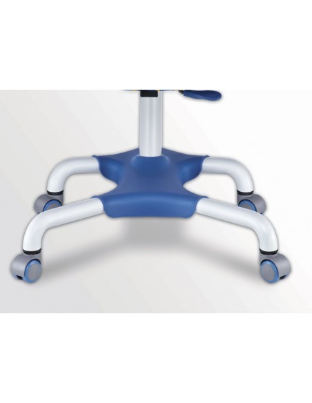Кресло Mealux Y-517 SB серебристый металл / обивка синяя с кольцами