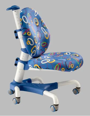 Кресло Mealux Y-718 WB белый металл / обивка синяя с кольцами