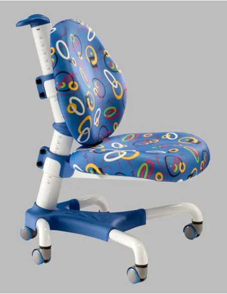 Кресло Mealux Y-718 WB белый металл / обивка синяя с кольцами