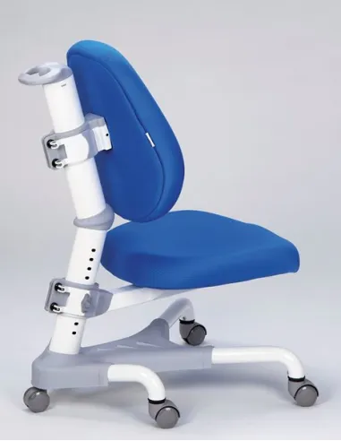 Кресло Mealux Y-718 WKB белый металл / обивка  синяя однотонная