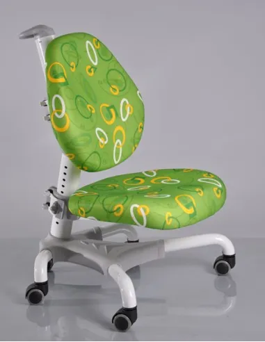 Кресло Mealux Y-718 WZ белый металл / обивка зеленая с кольцами