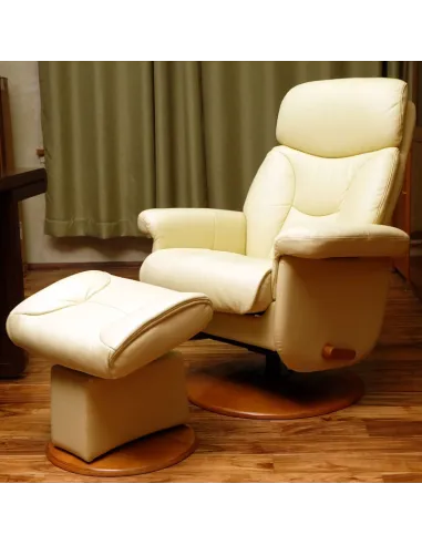 Кресло-реклайнер кожаное с механизмом качания Relax Master