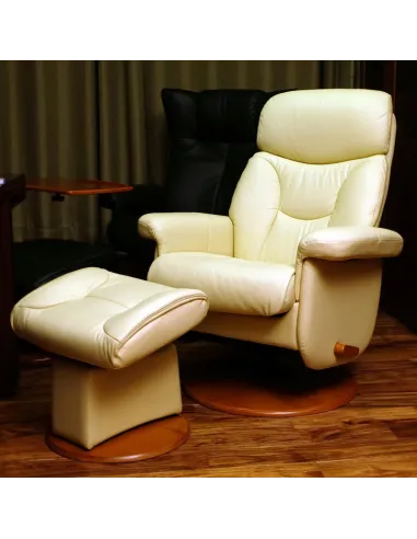 Кресло-реклайнер кожаное с механизмом качания Relax Master