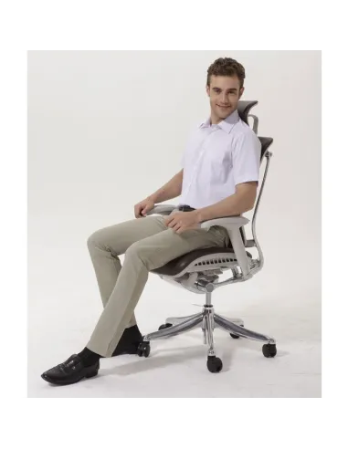 Кресло EXPERT Spring Leather (SPL01-G) для руководителя, эргономичное, черная кожа