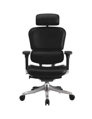 Кресло компьютерное ERGOHUMAN PLUS эргономичное, натуральная кожа черного цвета