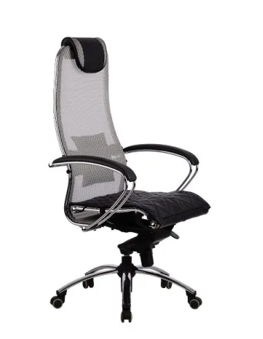 Кресло METTA SAMURAI S1 GREY + BLACK для руководителя