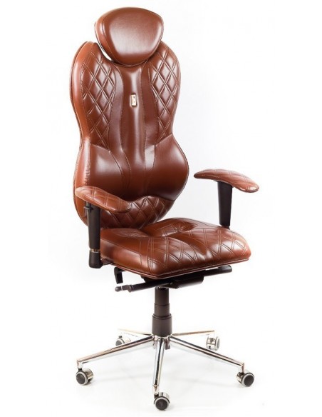 Кресло для руководителя, ортопедическое Kulik-System Grande коричневое