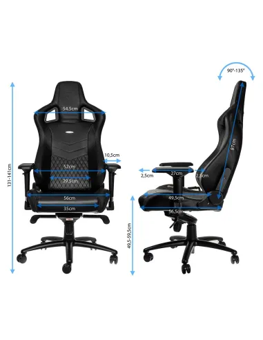 Кресло NOBLECHAIRS EPIC BLACK LEATHER для геймера