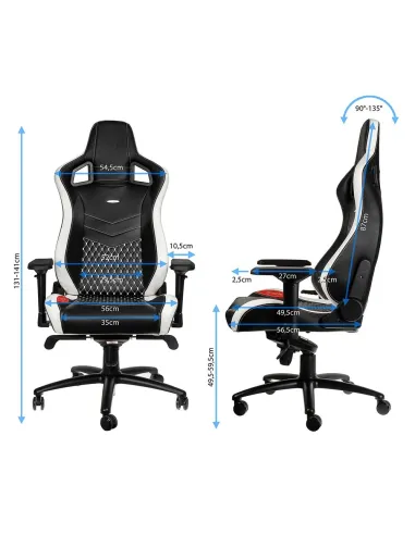 Кресло NOBLECHAIRS EPIC BLACK BLACK/WHITE/RED для геймера
