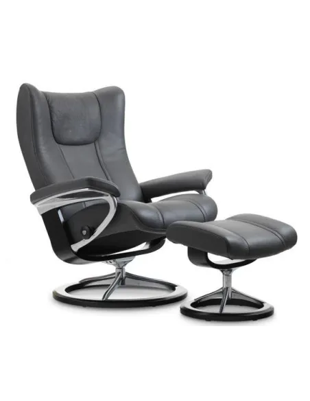 Крісло-реклайнер STRESSLESS WING SIGNATURE, шкіра, Норвегія, до 150 кг | Kreslalux