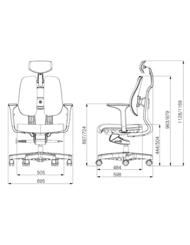 Крісло DUOREST D2 WHITE/BLUE ортопедичне