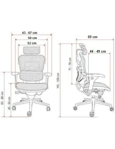 Кресло ERGOHUMAN PLUS с тканевый сиденьем