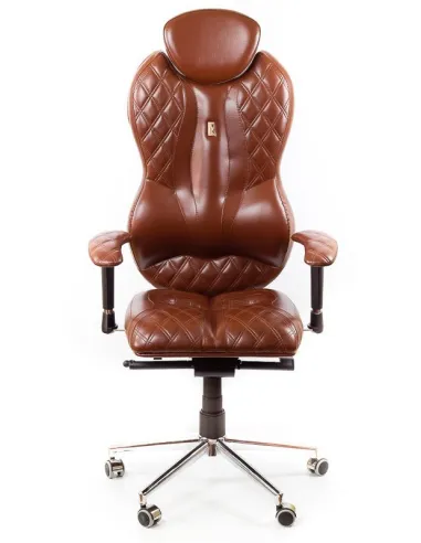 Кресло для руководителя, ортопедическое Kulik-System Grande коричневое