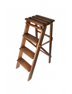 Лесенка складная деревянная, большая (82 см), цвет орех
