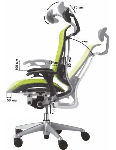Кресло Okamura Contessa для руководителя, с колесиками для мягких покрытий, сетка