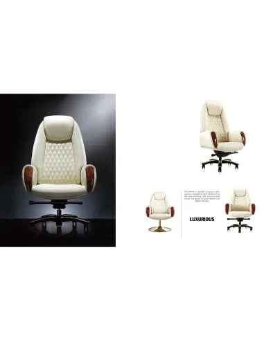 Крісло Боїнг WL для керівника - Купити шкіряне крісло керівника білого кольору. Ціна в Києві, Харкові, Дніпрі