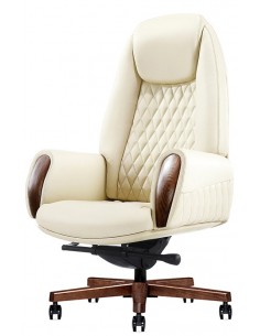 Кресло БОИНГ WL для руководителя, белое, кожаное 2