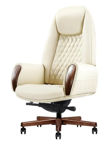 Кресло БОИНГ WL для руководителя, белое, кожаное