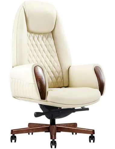 Крісло БОЇНГ WL для керівника, біле, шкіряне