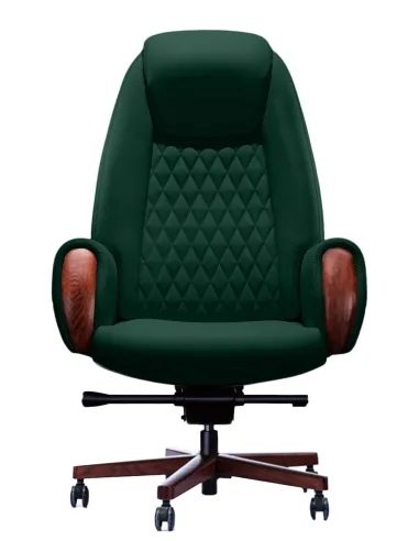 Кресло БОИНГ GL для руководителя, зеленое, кожаное