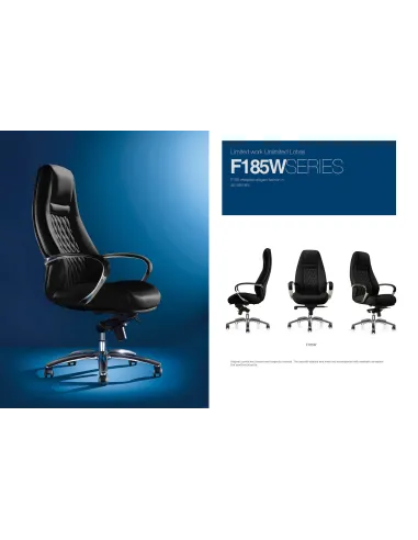 Крісло F185 BL для керівника, чорне, шкіряне - купити Київ, Дніпро, Одеса, Львів, Харків