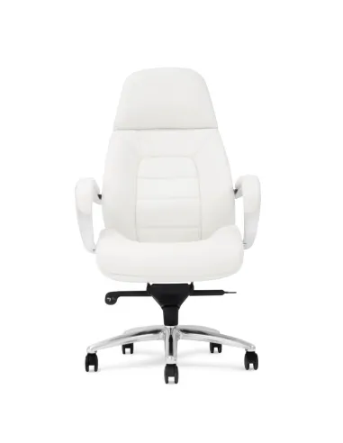 Кресло F181 WL для руководителя, кожаное, белое