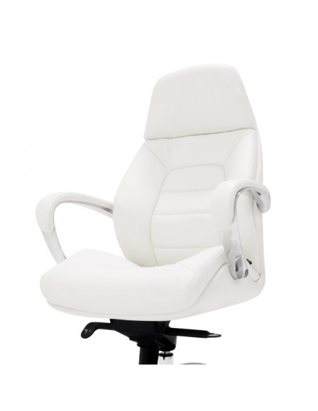 Кресло F181 WL для руководителя, кожаное, белое