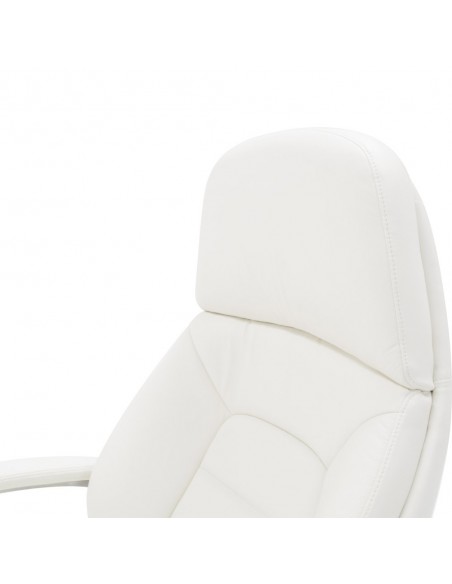 Кресло F181 WL для руководителя, кожаное, белое