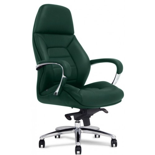 Кресло F181 GL для руководителя, кожаное, зеленое