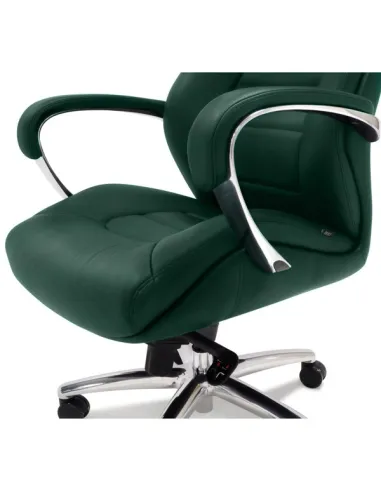 Крісло F181 GL для керівника, шкіряне, зелене