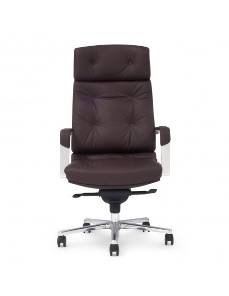 Кресло F133 BRL для руководителя, коричневое, кожаное