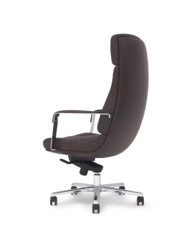 Кресло F133 BRL для руководителя, коричневое, кожаное