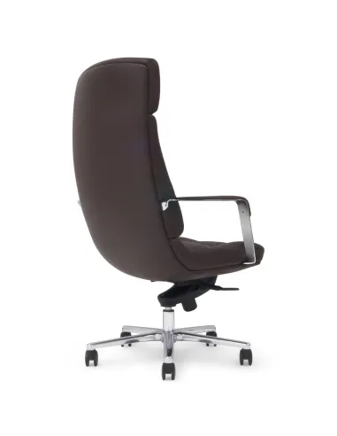 Кресло F133 BRL для руководителя, коричневое, кожаное
