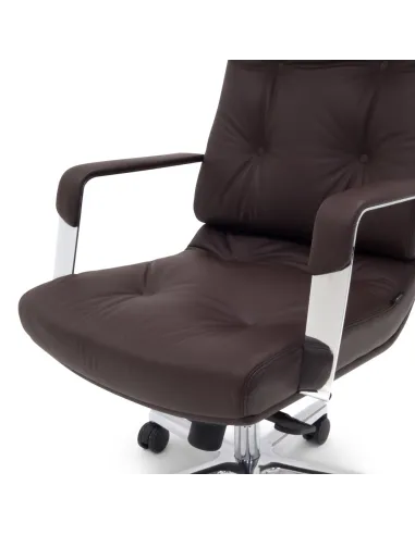 Кресло F133 BRL для руководителя, коричневое, кожаное