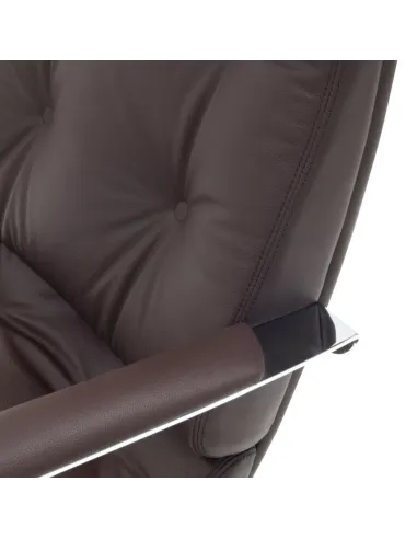 Кресло F133 BRL для руководителя, коричневое, кожаное