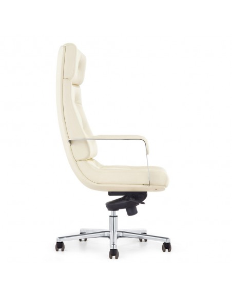 Кресло F133 WL для руководителя, кожаное, белое