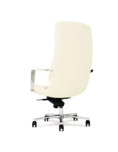 Кресло F133 WL для руководителя, кожаное, белое