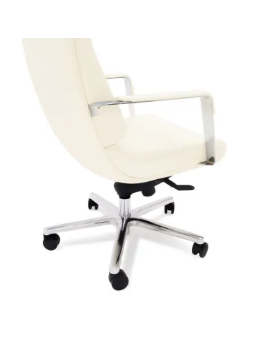 Кресло F133 WL для руководителя, кожаное, белое