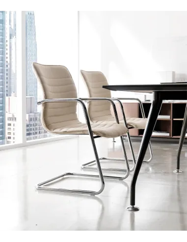 Кресло QUINTI SEDUTE ICE для посетителя, кожаное