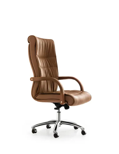 Кресло QUINTI SEDUTE APOLLO для посетителей, кожаное, на колесах