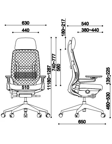 Кресло EAGLE SEATING KARME (арт. 1501B-2HF24-Y) эргономичное, тканевое