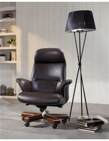 Кресло YS-1605A, для руководителя, кожаное