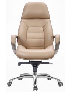 Кресло F181 BIEL для руководителя, бежевое, кожаное 2