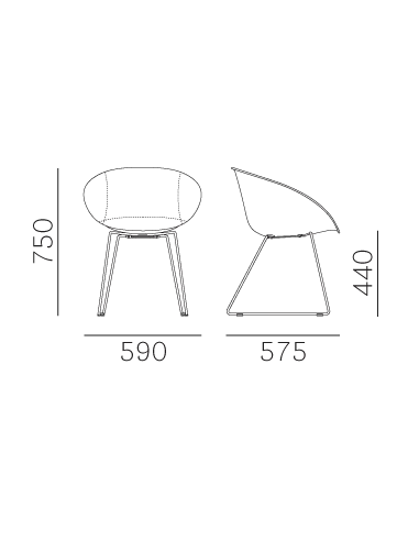 Стул PEDRALI GLISS 930 кожаное