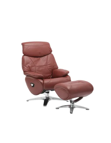 Кресло-реклайнер ALPHA 118, кожаное